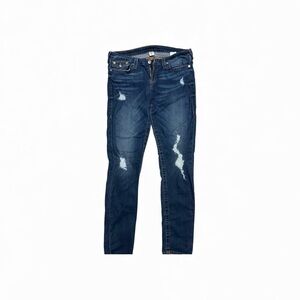 True Religion Women's Blue Distressed Skinny Jeans